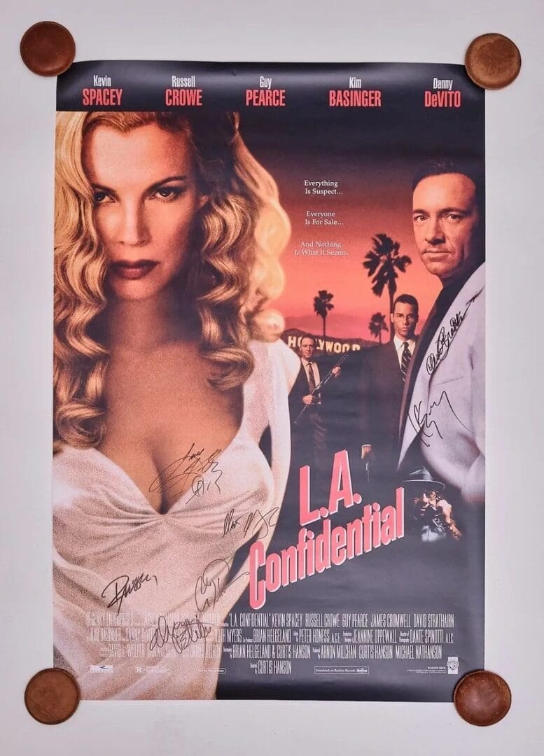 L.A. Confidential movie poster with autographs.