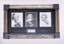 Framed Marilyn Monroe black and white portraits.