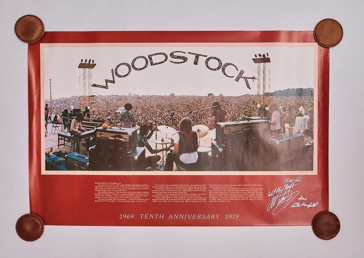Woodstock 1969 tenth anniversary poster.