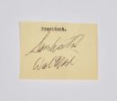 Yellow paper with handwriting and "President" typed.