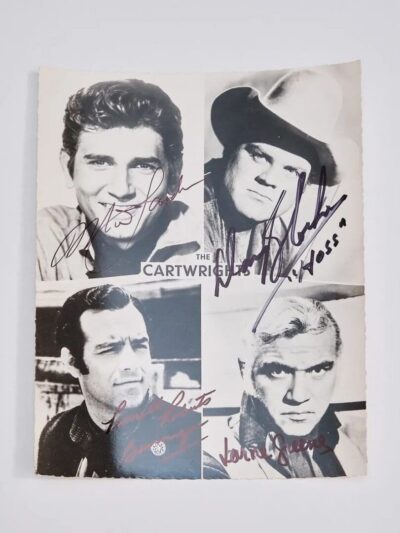 Bonanza Cast Signed Photo 7.5x6
