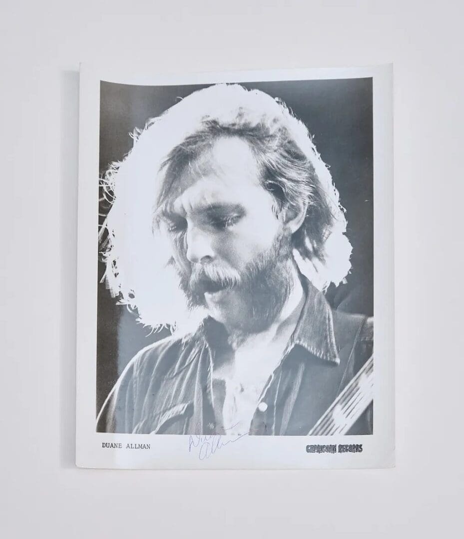 Black and white portrait of a musician.