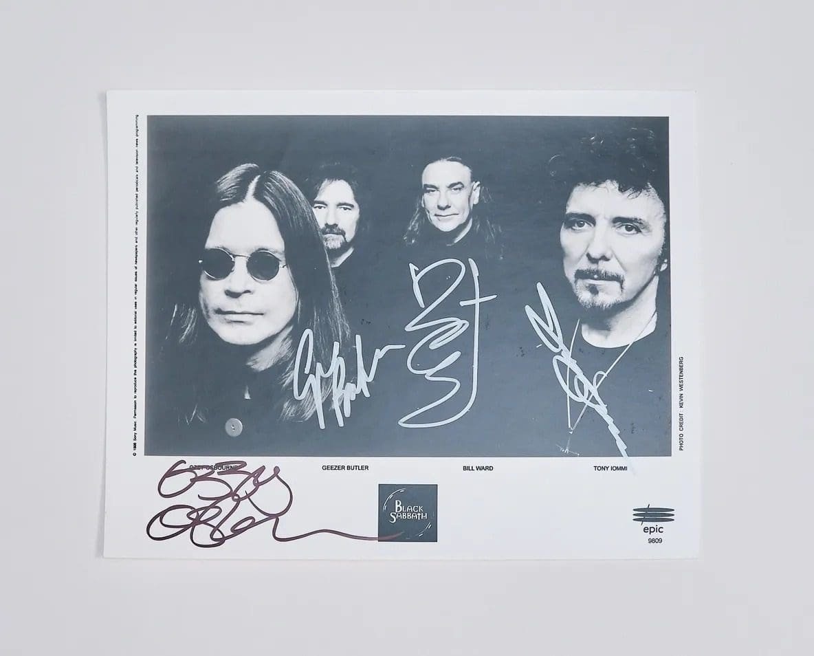 Black Sabbath Autographed Band Photo 10x8