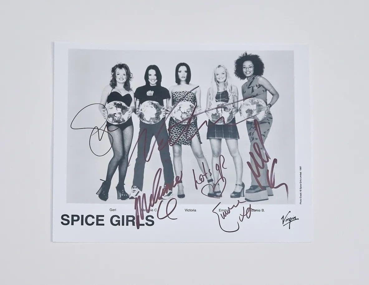 Spice Girls autographed group photo.