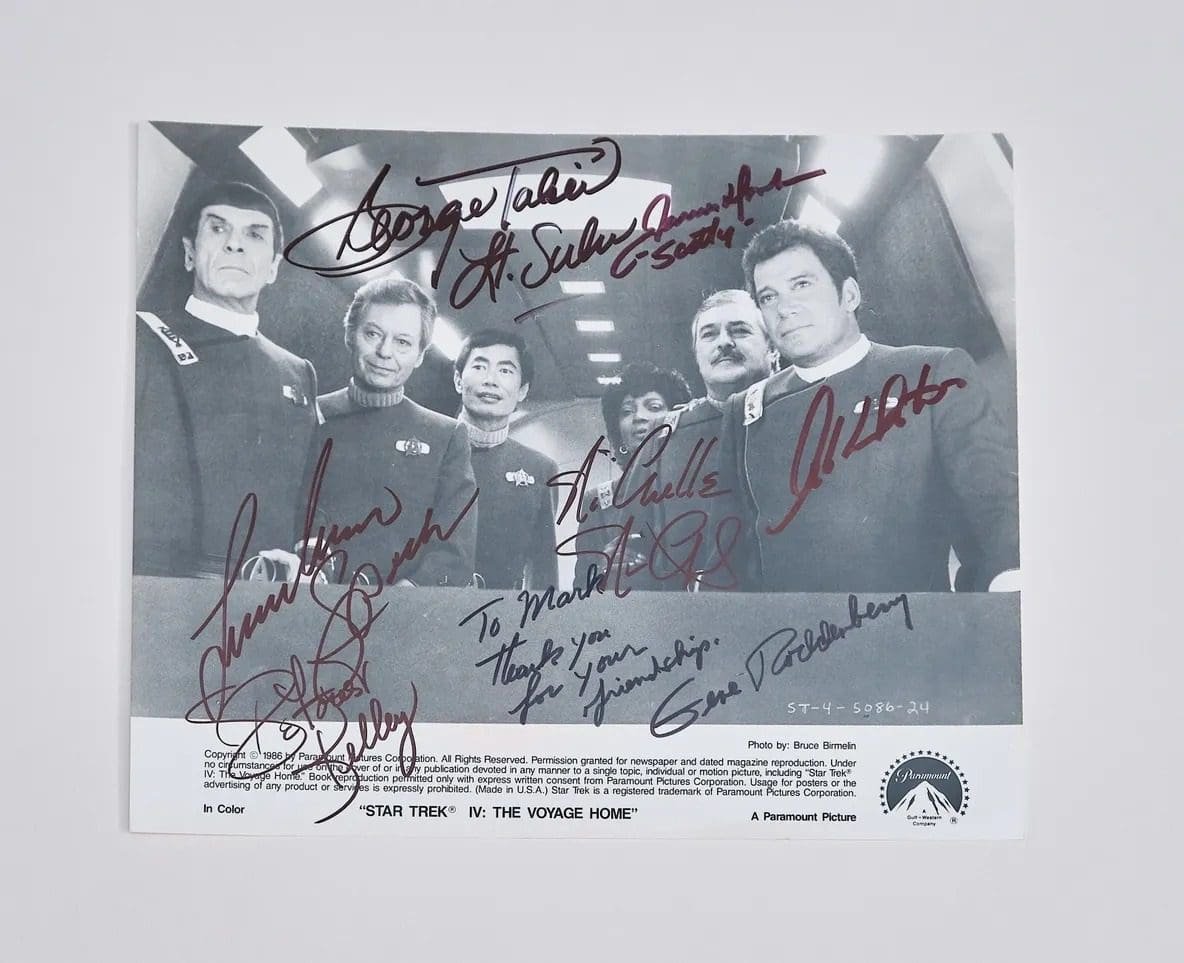 Autographed Star Trek cast photo