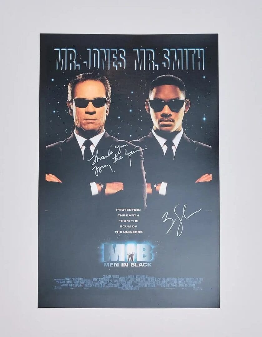 Men in Black movie poster with signatures.