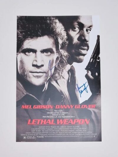 Lethal Weapon movie poster with signatures.