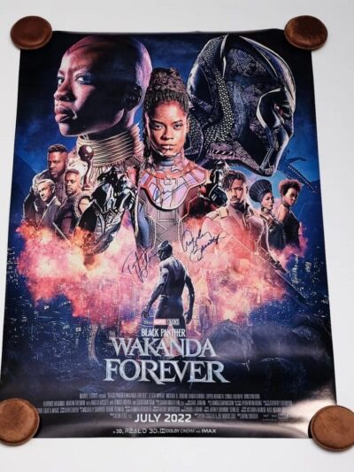 Black Panther Wakanda Forever Autographed Movie Poster