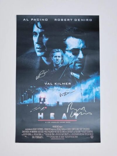 Movie poster with actor signatures.