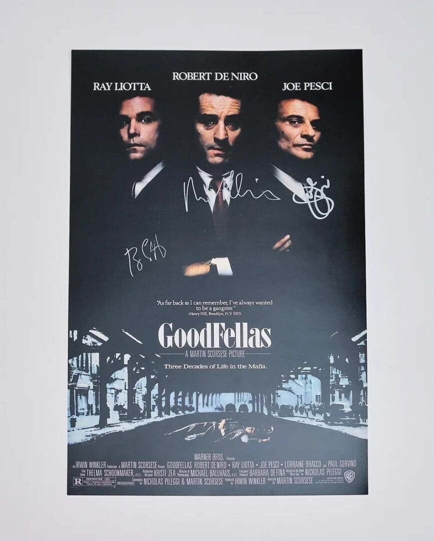 Goodfellas movie poster with signatures.