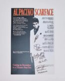 Scarface movie poster with autographs and text.