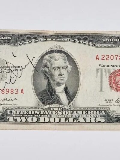 Jimi Hendrix Autographed 2 Bill