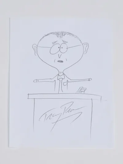 South Park Trey Parker Autographed Sketch Mr.Mackey