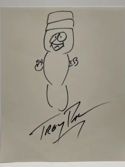 South Park Trey Parker Autographed Sketch Mr.Hankey