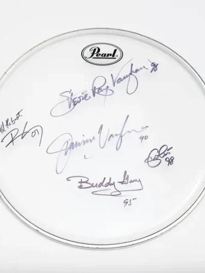 Rare Stevie Ray Vaughan Autographed Drum Head