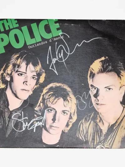 The Police album cover with signatures.