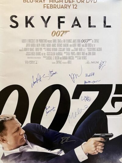Skyfall movie poster with signatures.