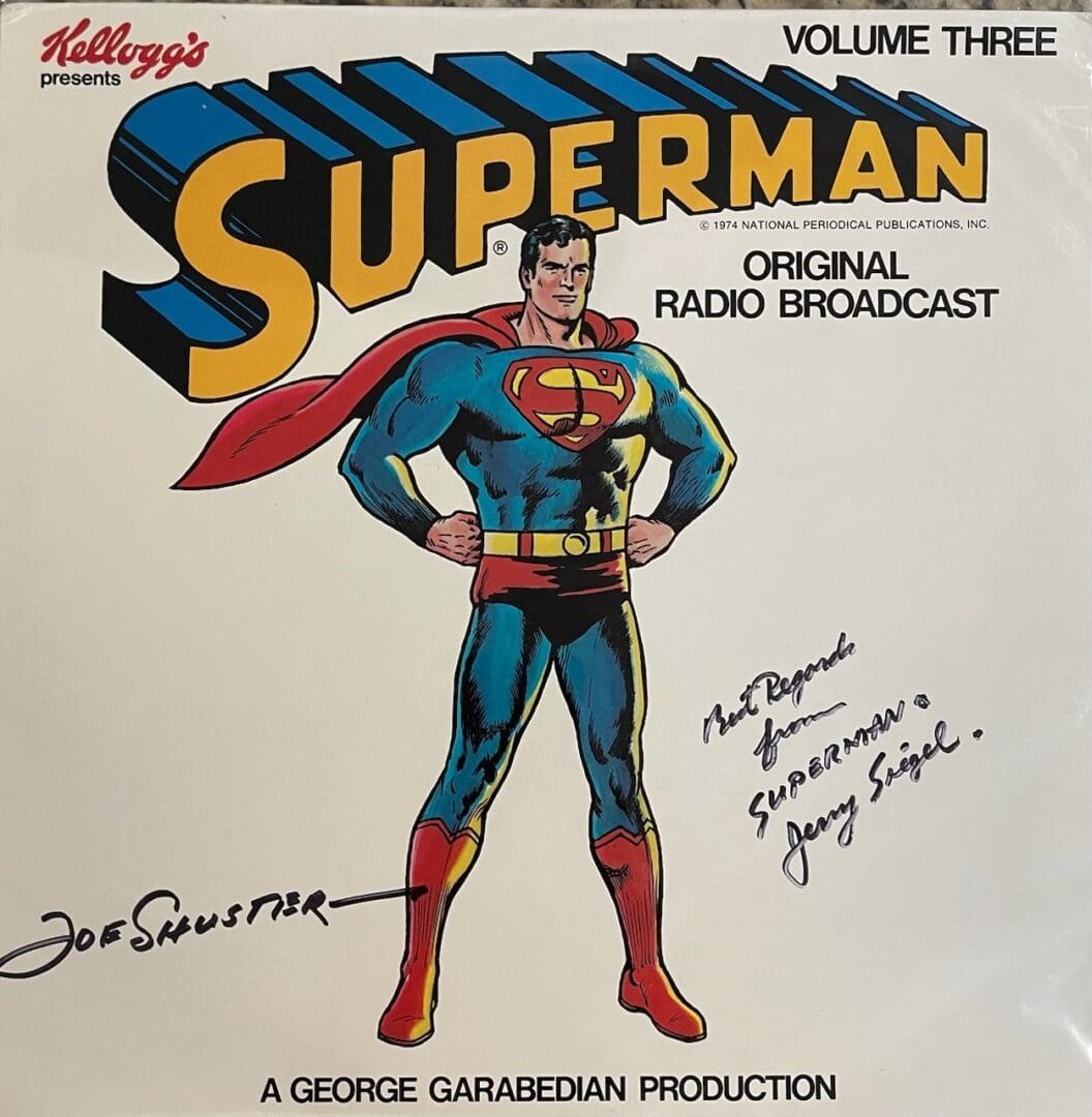 Vintage Superman radio broadcast cover art