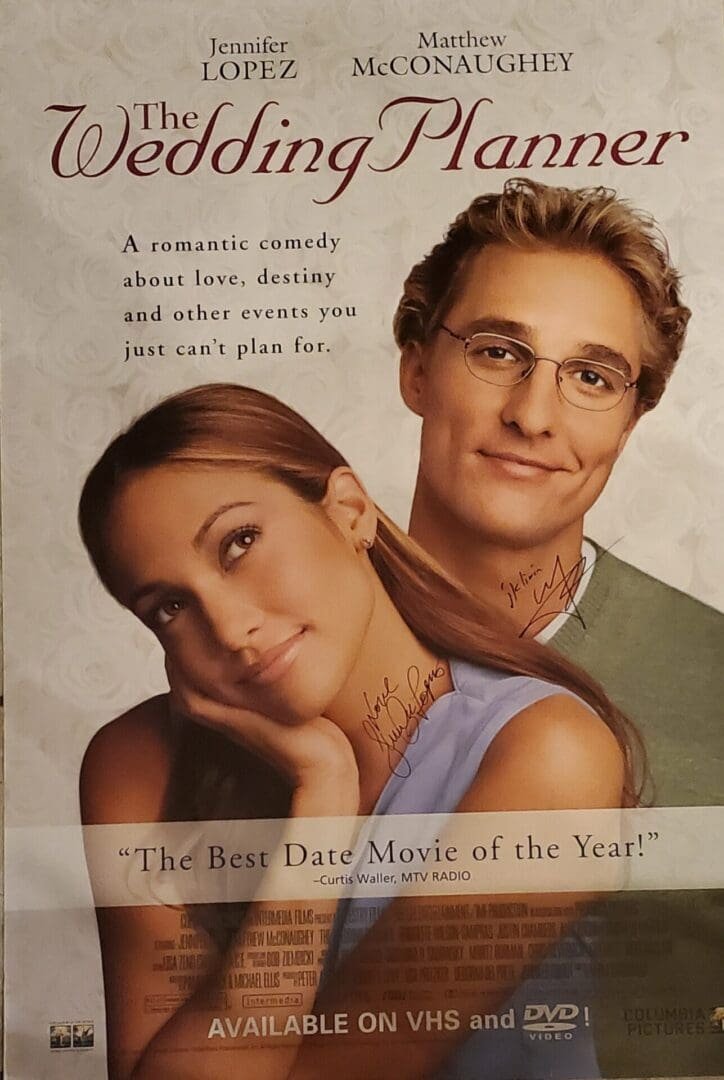 Romantic comedy movie poster with smiling couple
