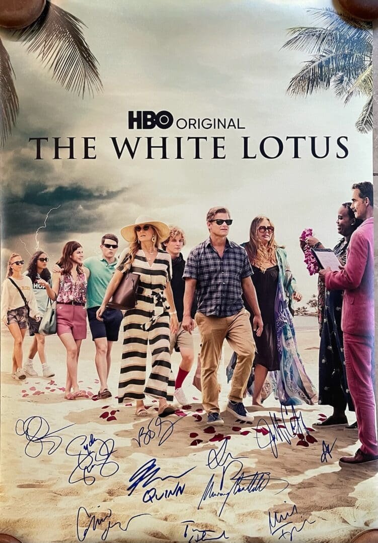 Cast walking on beach