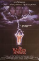 The Witches of Eastwick poster: three women, lightning